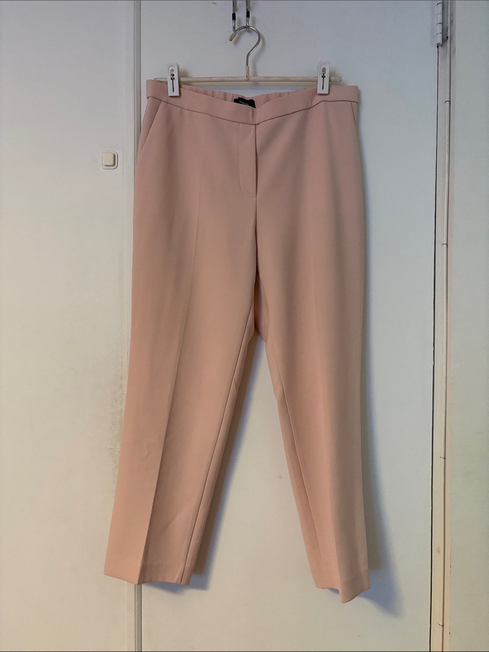 Theory Tailored High-Rise Straight Leg Pull On Pants - Blush Pink